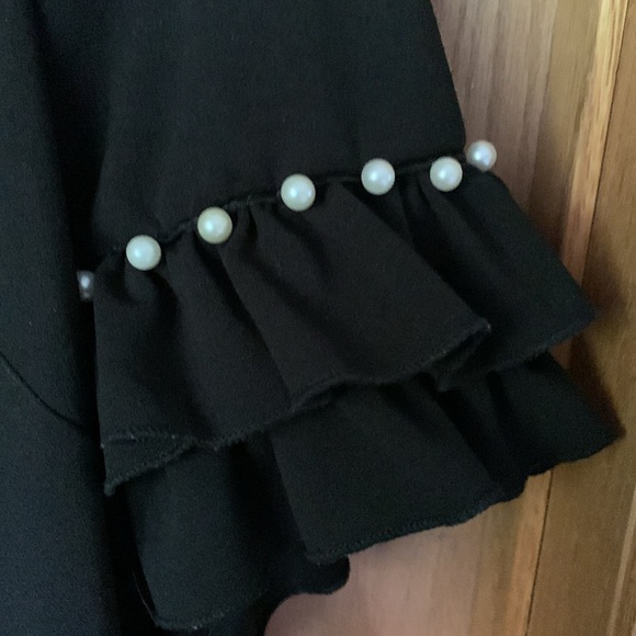 3/4 length sleeve dress with pearl embellishments on the sleeve - Picture 2 of 4